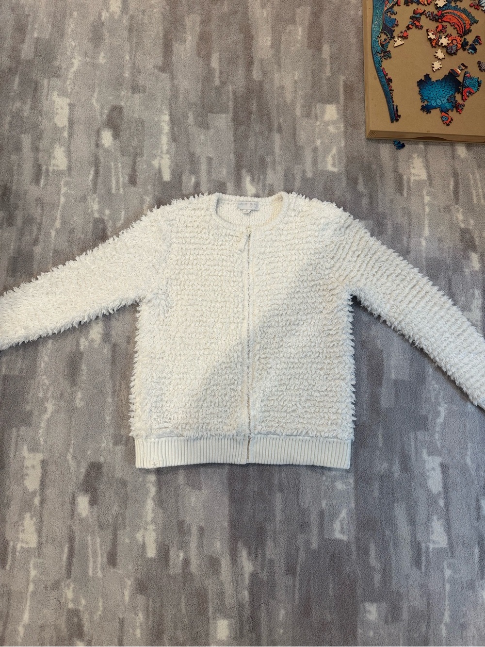 Barefoot dreams size xs Cozy Ivory Textured Zip-Front Women's Sweater